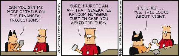 Dilbert giving estimates