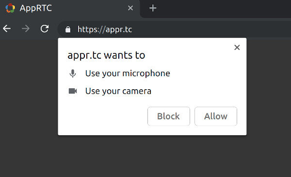 WebRTC camera access